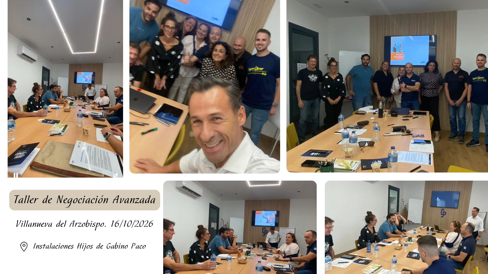 Collage del Taller de Negociación Avanzada celebrado en Villanueva del Arzobispo
